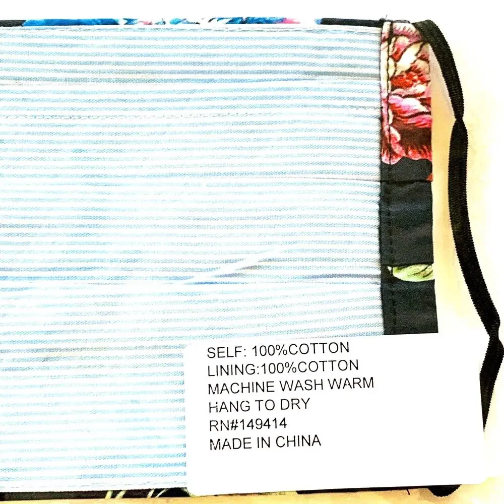 JOHNNY WAS Face Mask Designer Floral Cotton Face Mask
